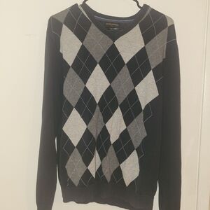 Banana Republic Black and Gray Diamond Sweater